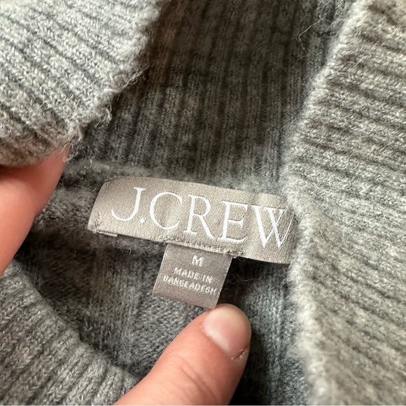 J. Crew Light Gray Oversized Boxy Merino Alpaca Blend Mock Neck Sweater - Picture 3 of 3
